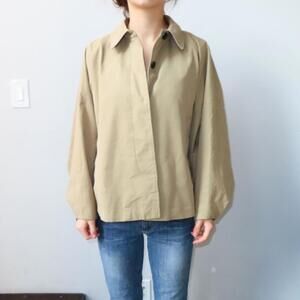 Zara Women's Khaki and Cream Jacket